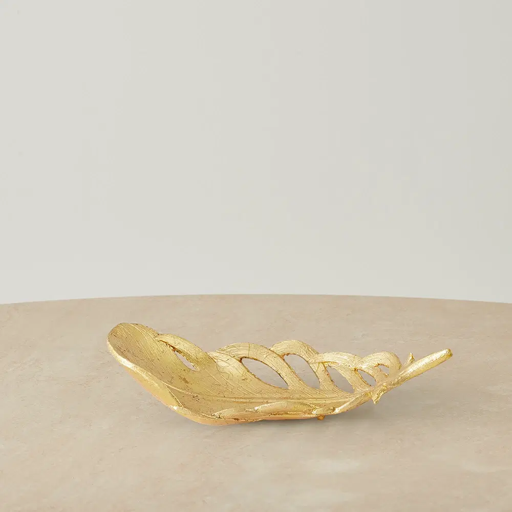Golden Resin Leaf Platter
