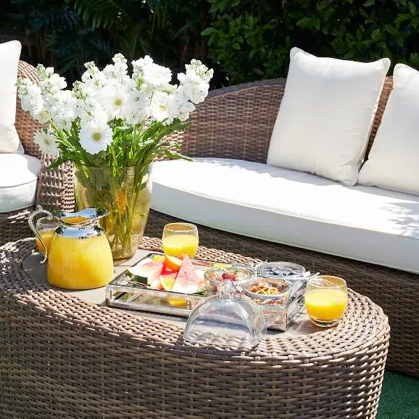 Juno Natural Brown Wicker Oval Coffee Table