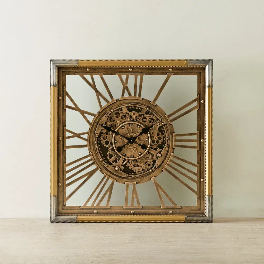 Gustav Antique Brass Finish Wall Clock