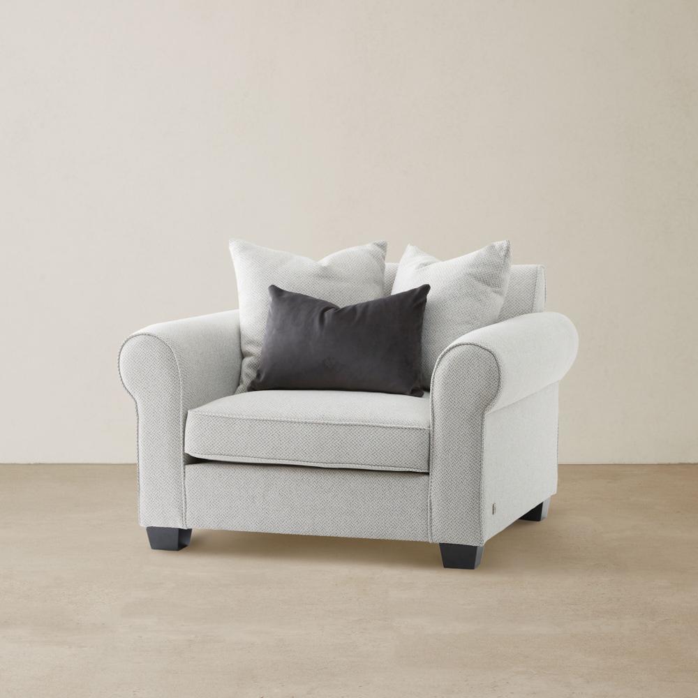 Laurie Ash Grey Fabric Single Seat Sofa
