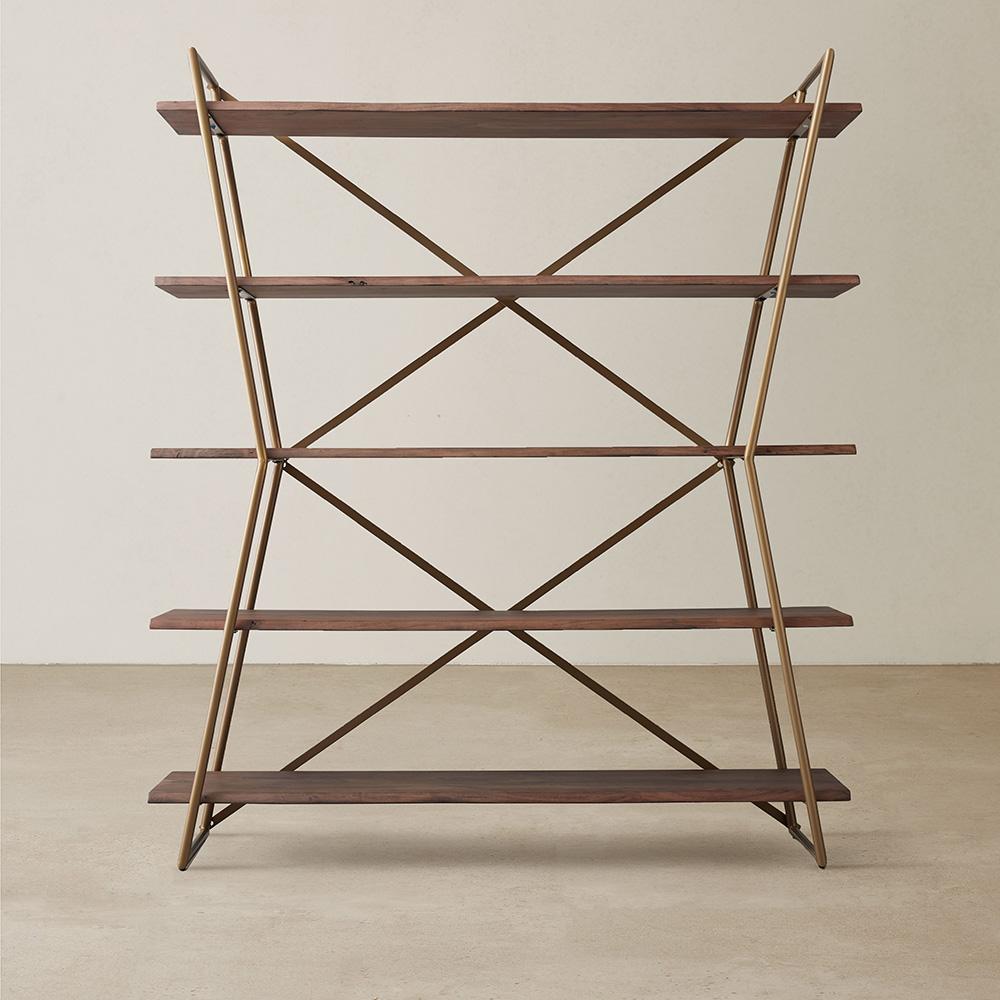 Ariel Light Brown Wooden Bookcase