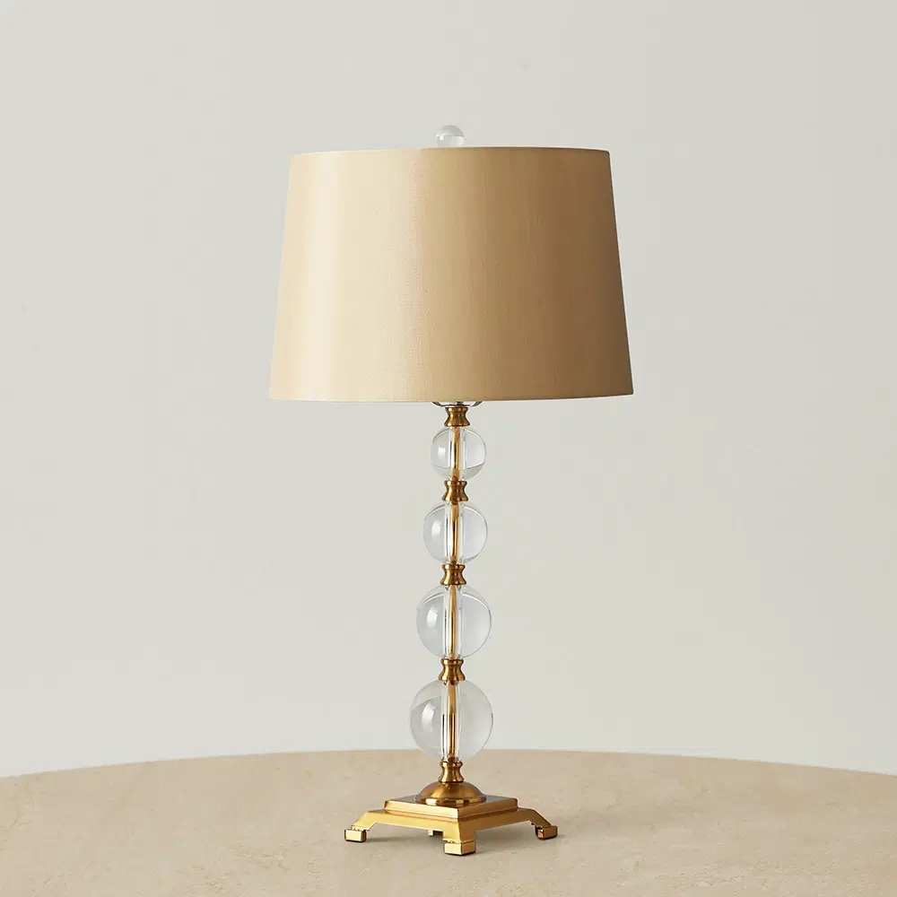 Cadmo Antique Bronze Metal Table Lamp - Yellow Fabric Lamp Shade