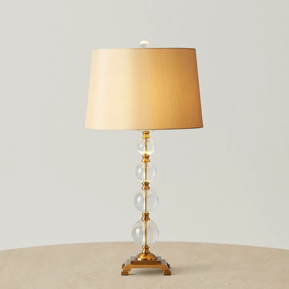 Cadmo Antique Bronze Metal Table Lamp - Yellow Fabric Lamp Shade