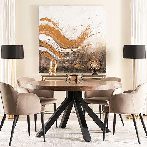 Cassy Polished Gold Floor Lamp - Black Fabric Lamp Shade