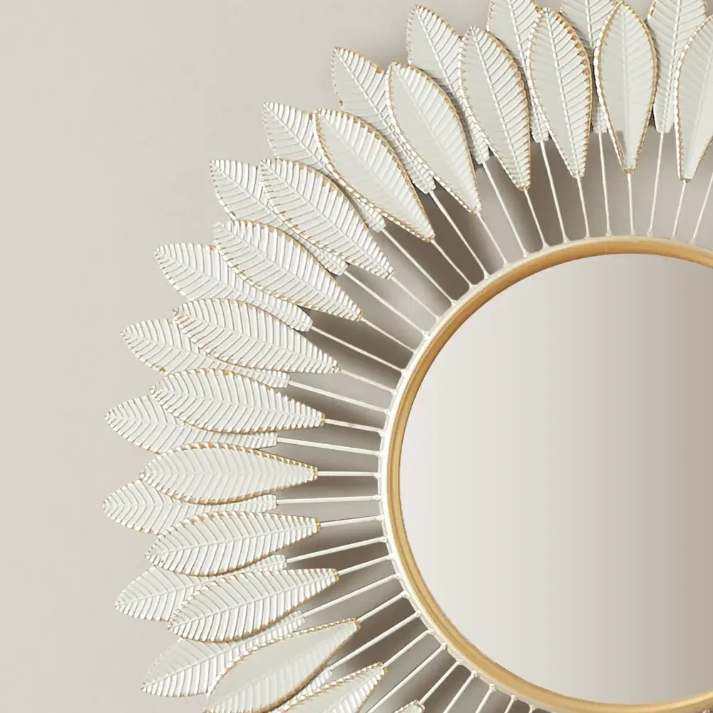 Feather Round Mirror 86cm