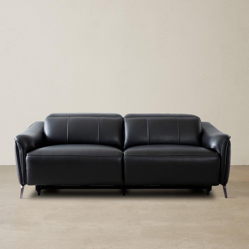 Carolina Black Leather 3-Seater Electric Recliner 