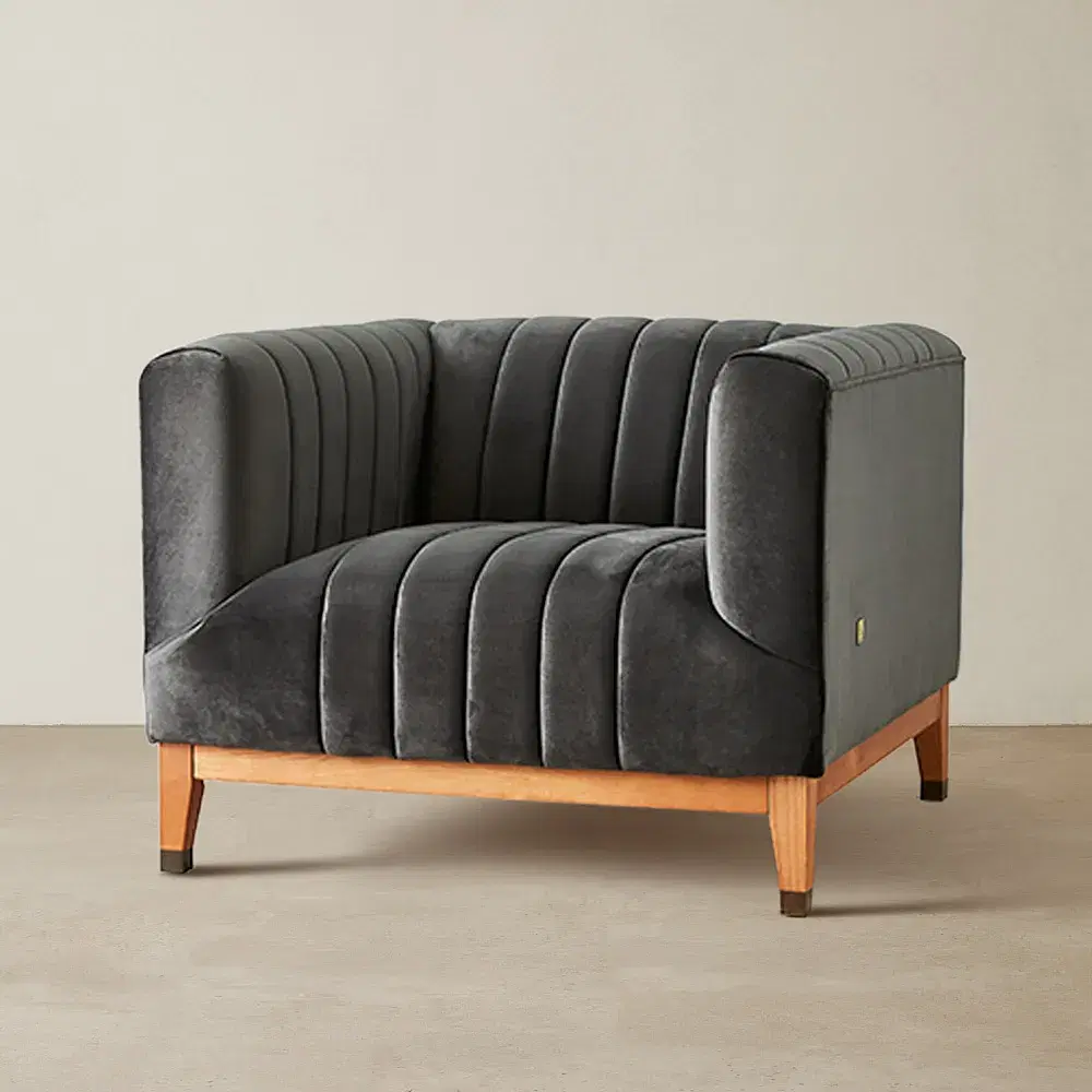 Astoria ll Velvet Chair - Charcoal 