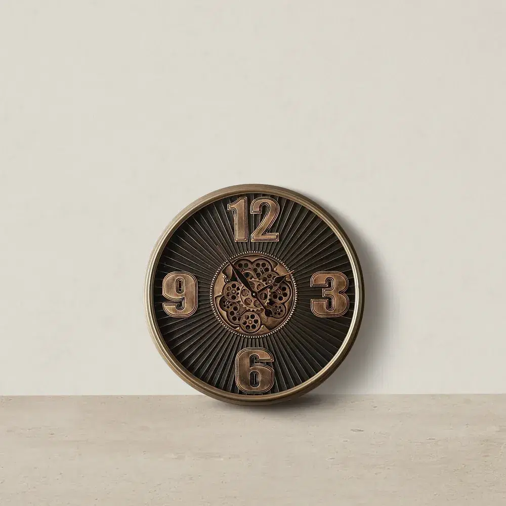 Art Deco Copper Wall Clock 
