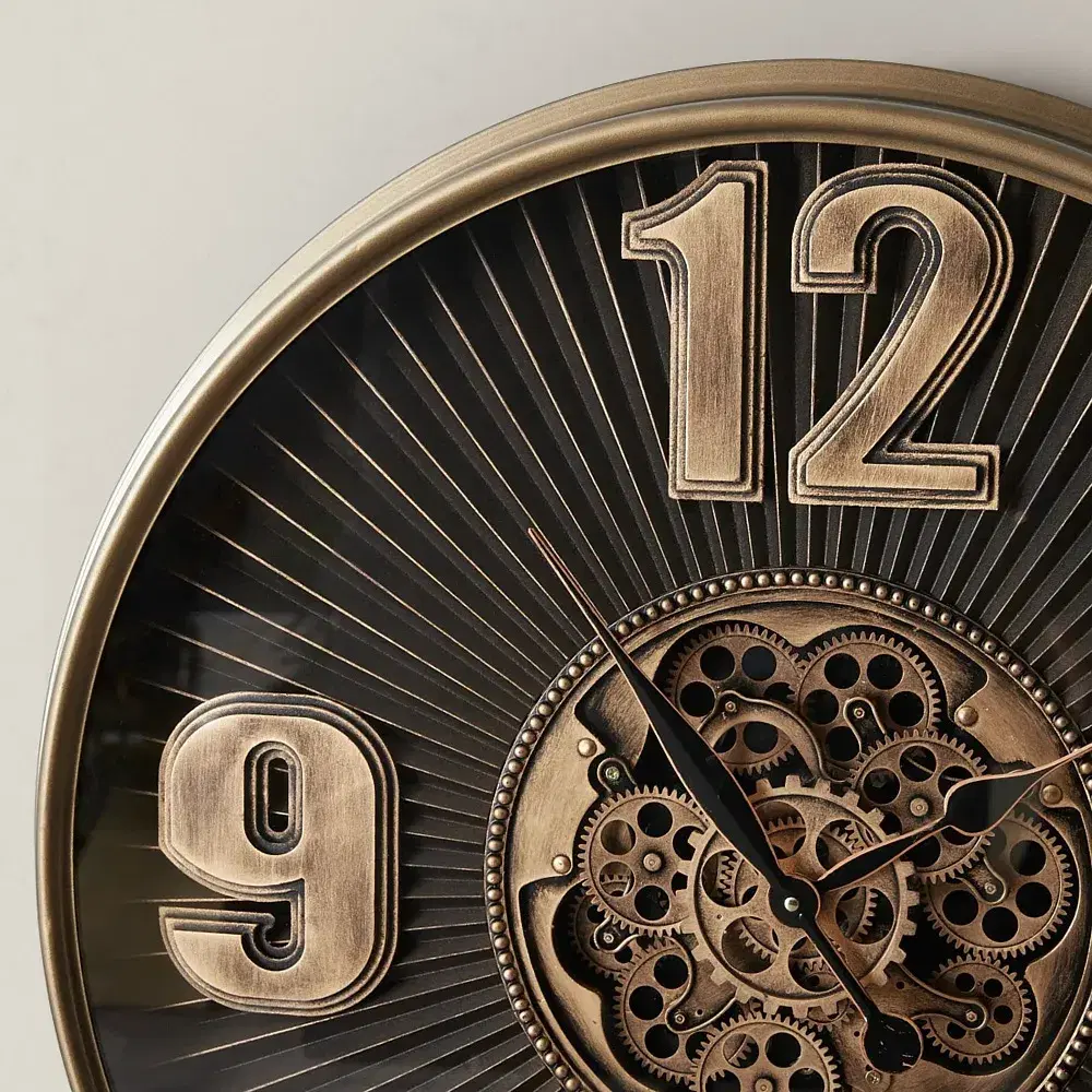 Art Deco Copper Wall Clock 