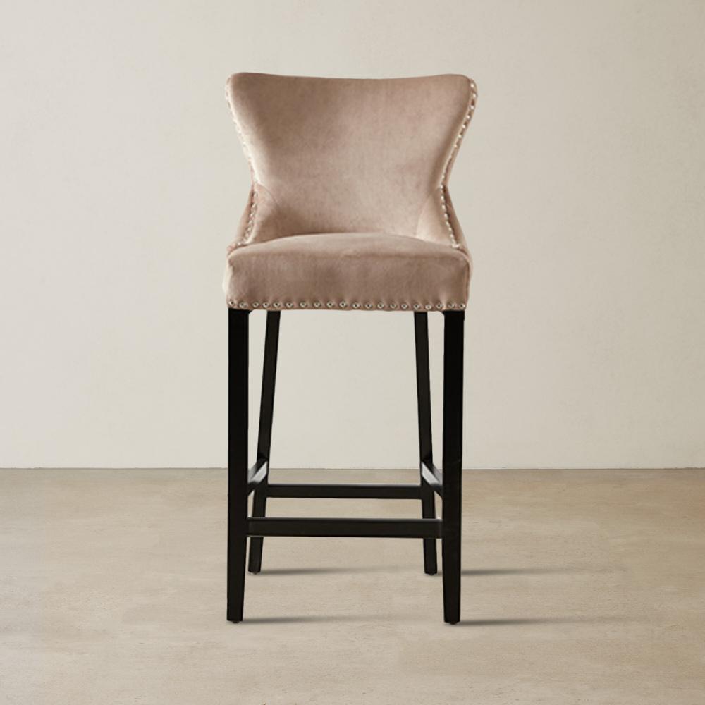 Camille II Almond Beige Velvet 76cm Bar Stool