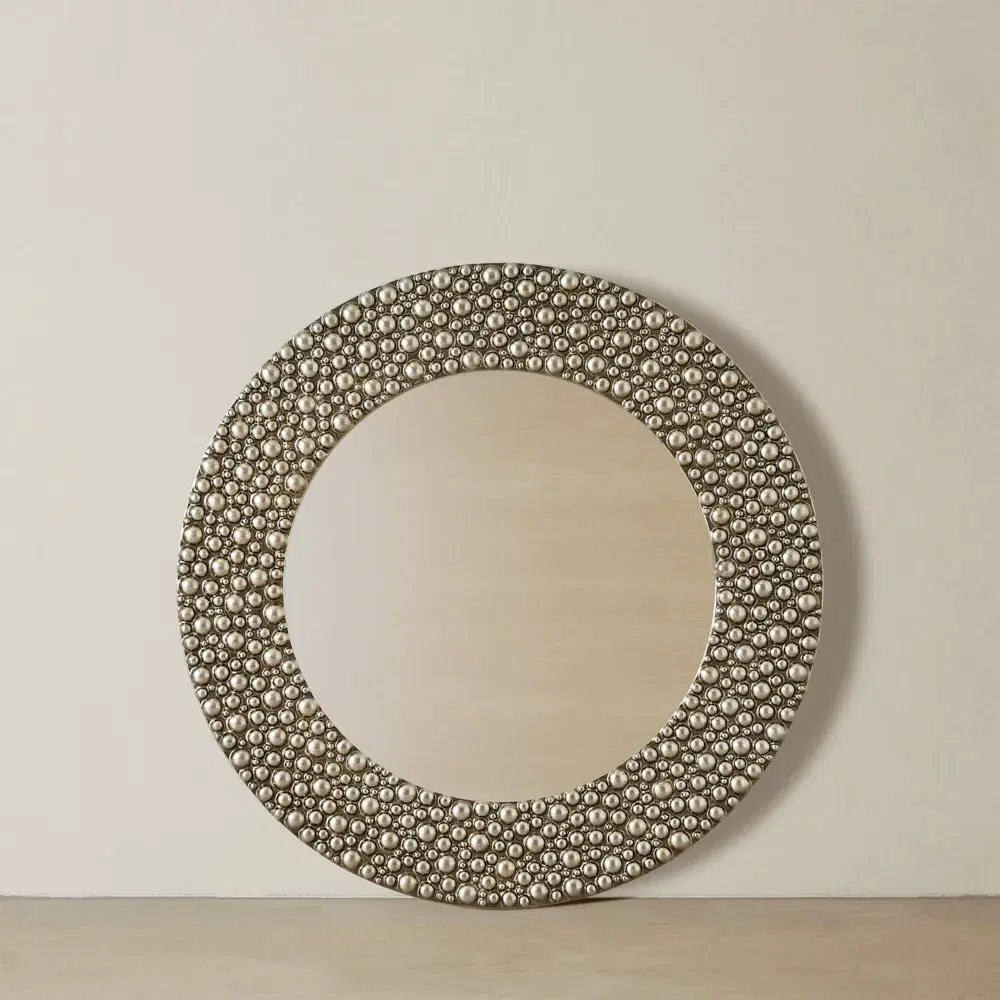 Alison Silver Round Mirror