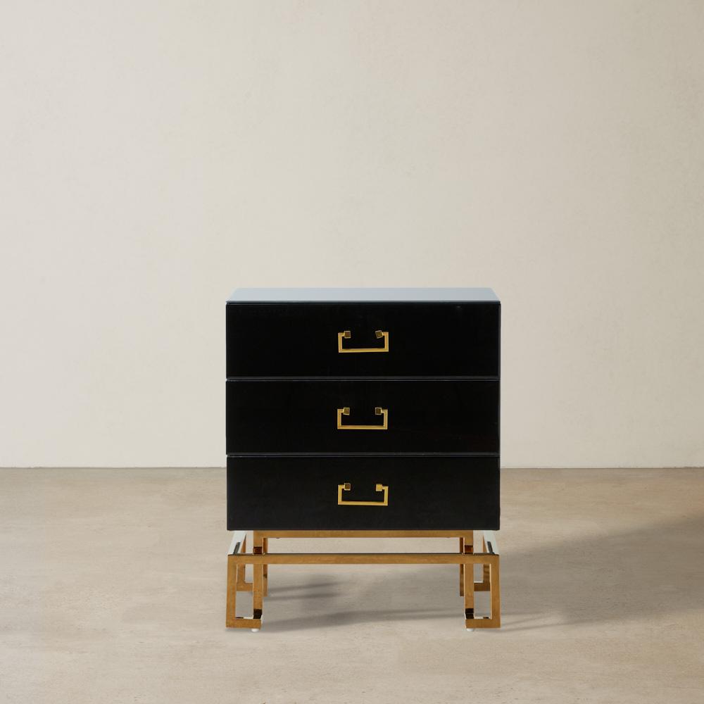 Luella Black Bedside Table 