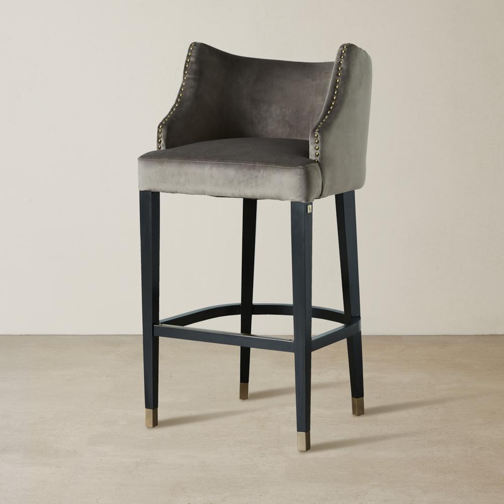 Simone Mushroom Velvet 76cm Bar Stool - Gold Accessories