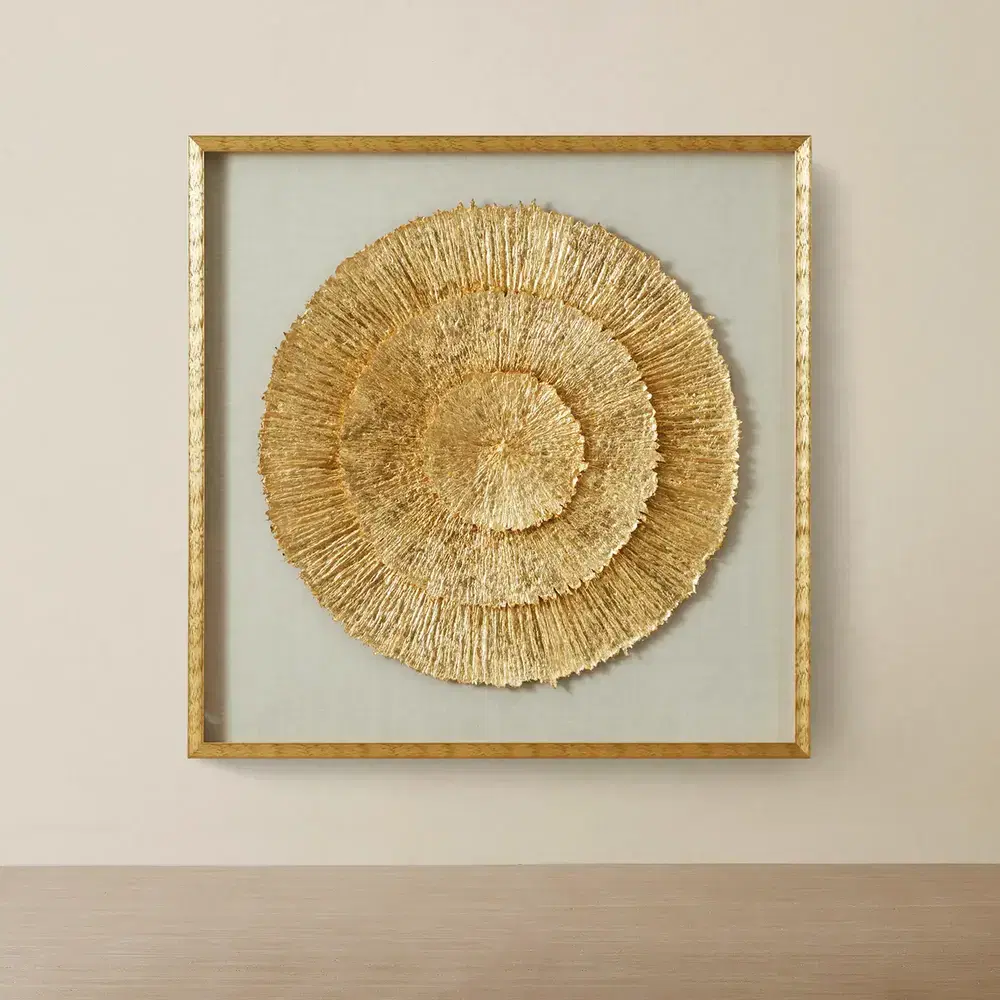 Leilani White and Gold Paper Shadow Box 