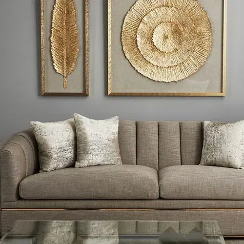 Marigold Gold and White Paper Shadow Box 