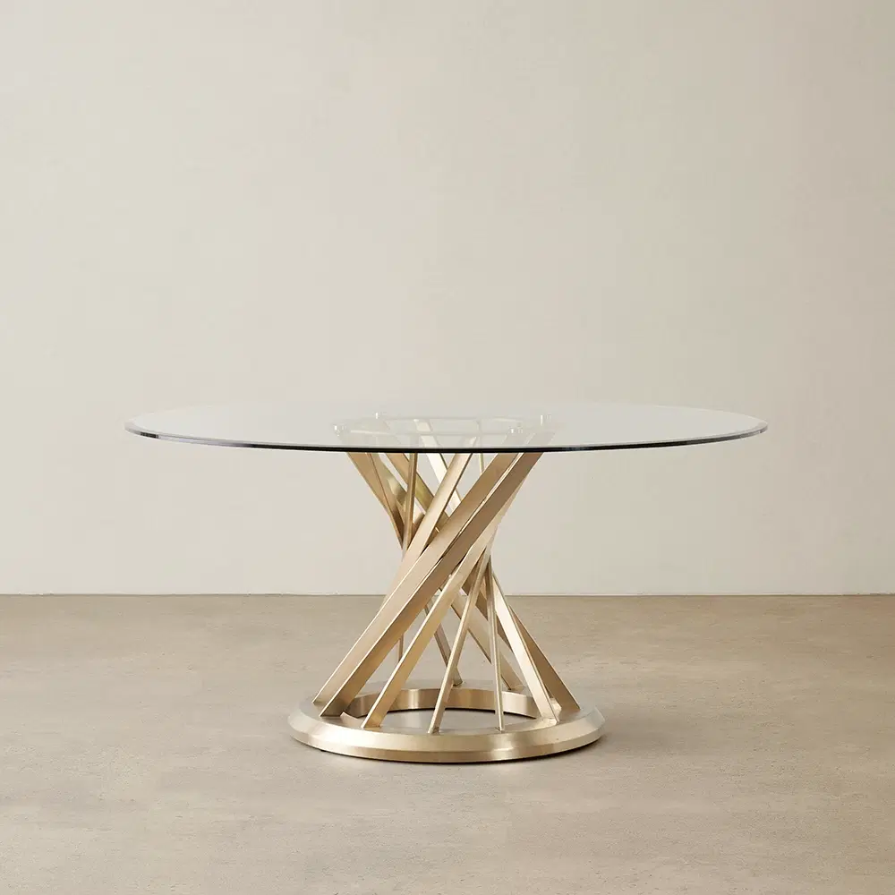 Louisa Brushed Gold Dining Table 