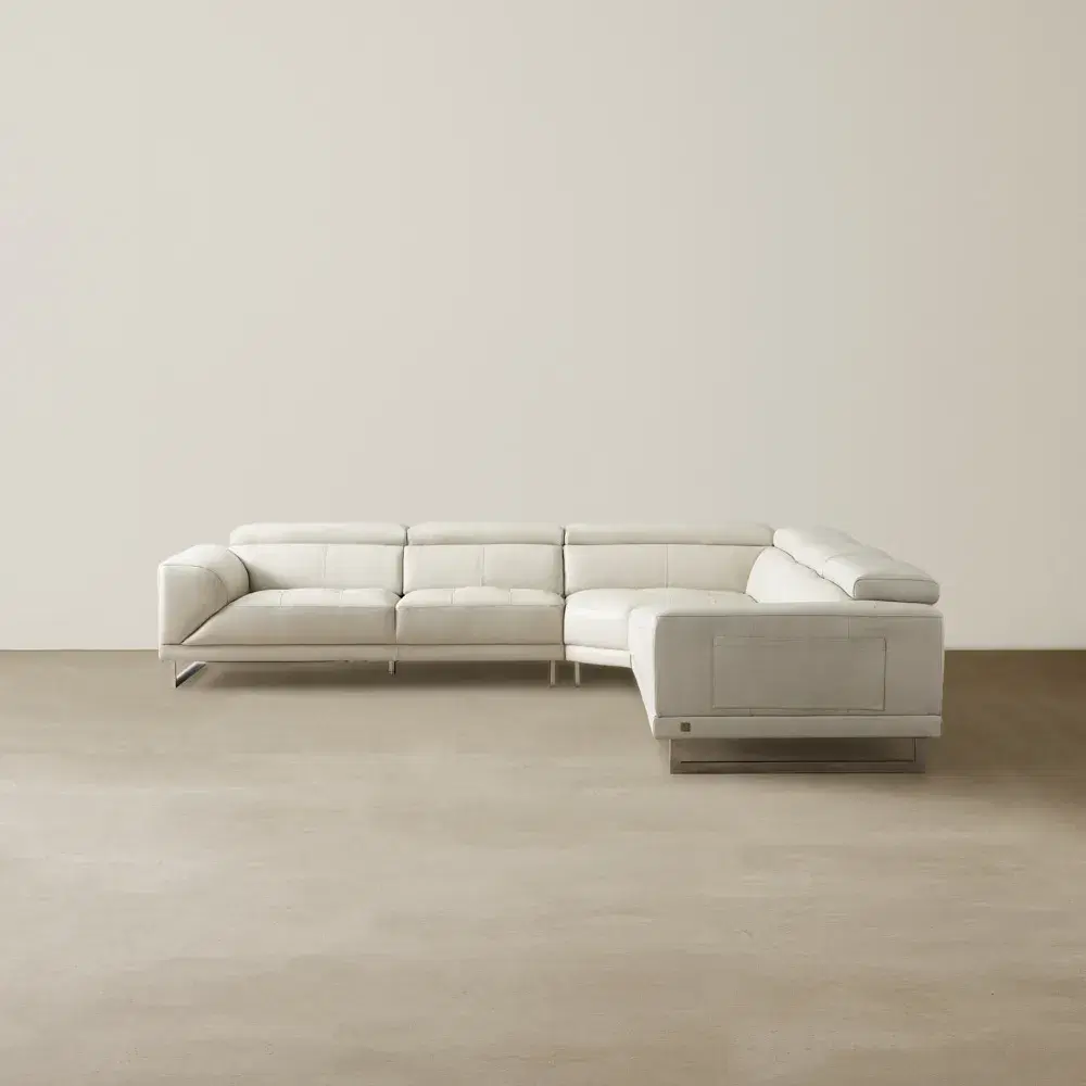 Fortitude II Cream Leather Corner Lounge 