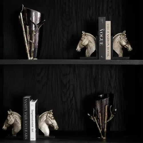 Horrace Antique Silver Bookends 