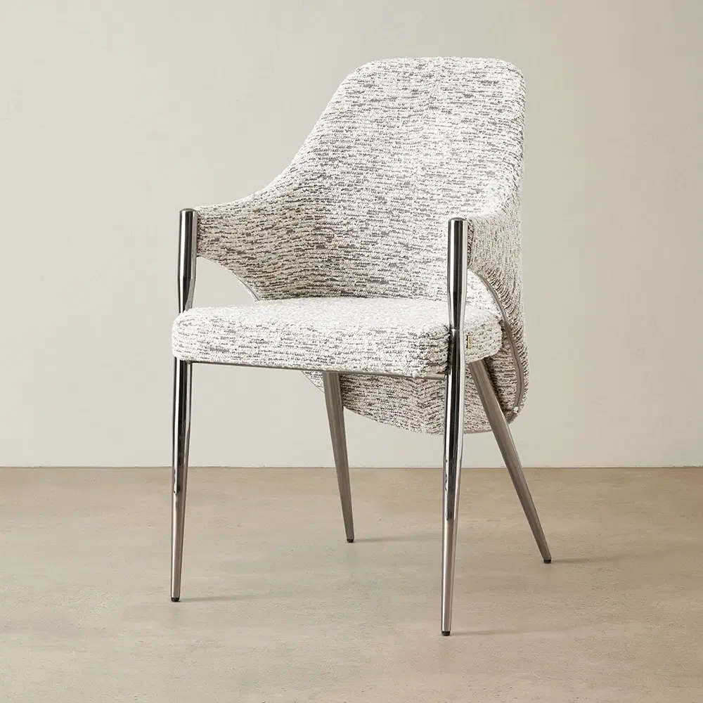 Selma Granite Boucle Dining Chair 