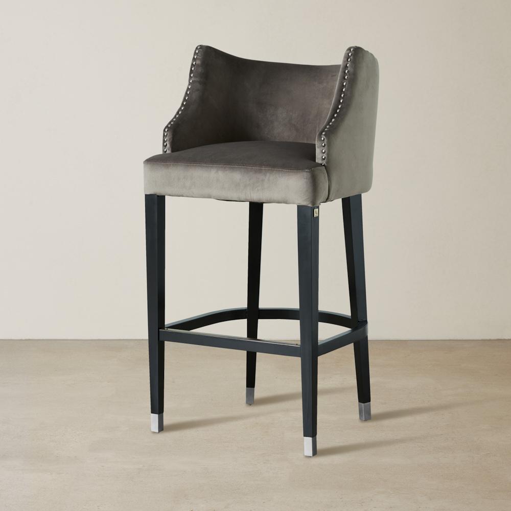 Simone Mushroom Velvet Bar Stool - Silver Accessories