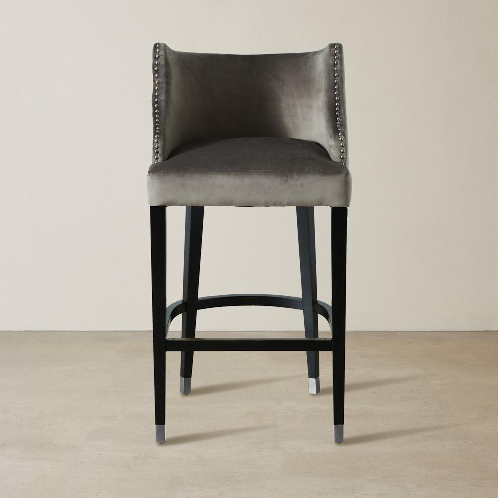 Simone Mushroom Velvet Bar Stool - Silver Accessories