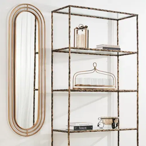 Hippodrome Antique Gold Oval Mirror 