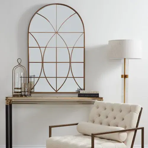 Flavius Arch Mirror -  Brass Colour