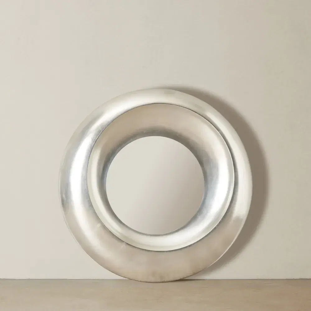 Zander Silver Round Mirror