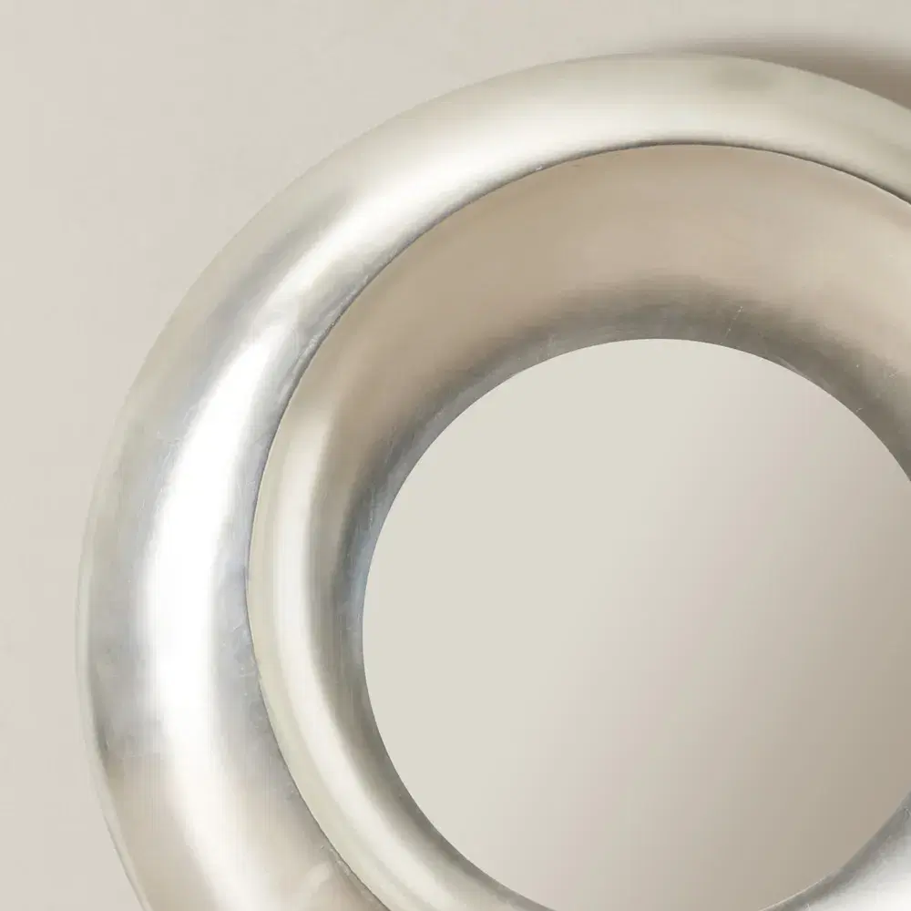 Zander Silver Round Mirror