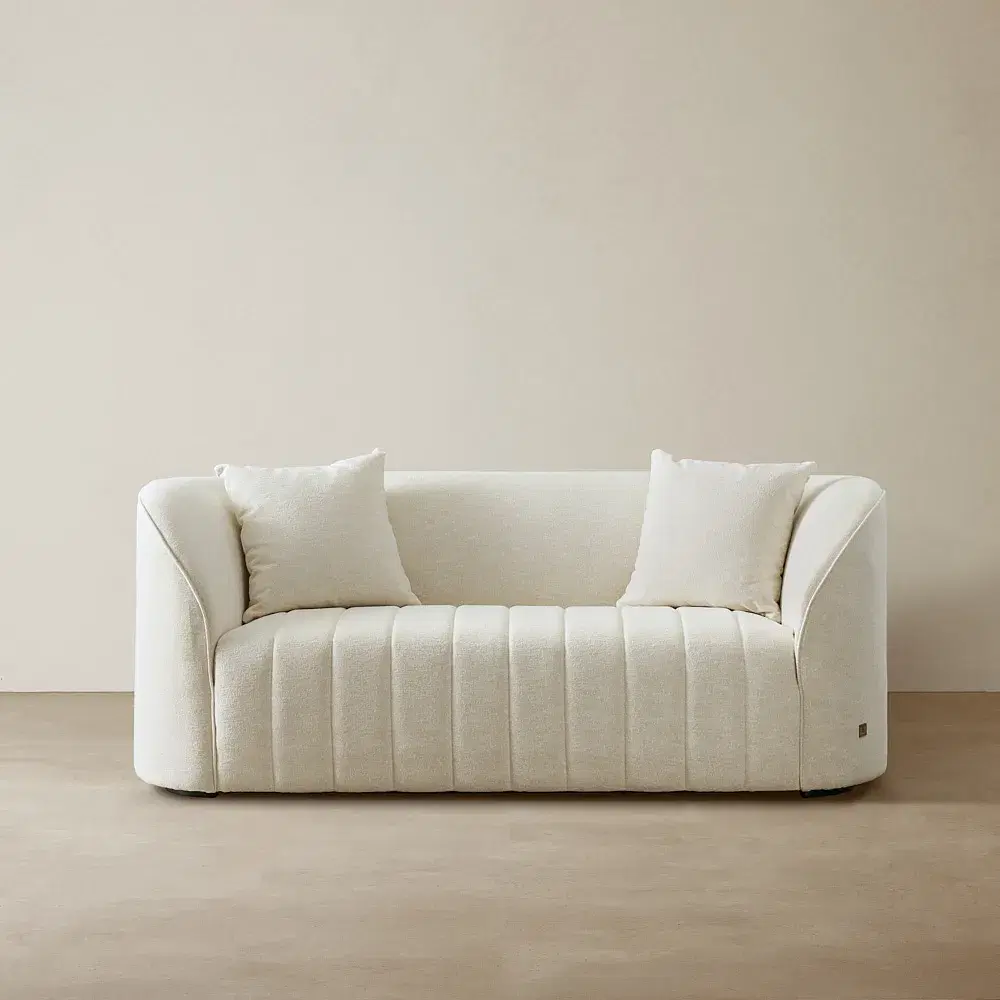 Ava Cream Fabric 2-Seater Sofa