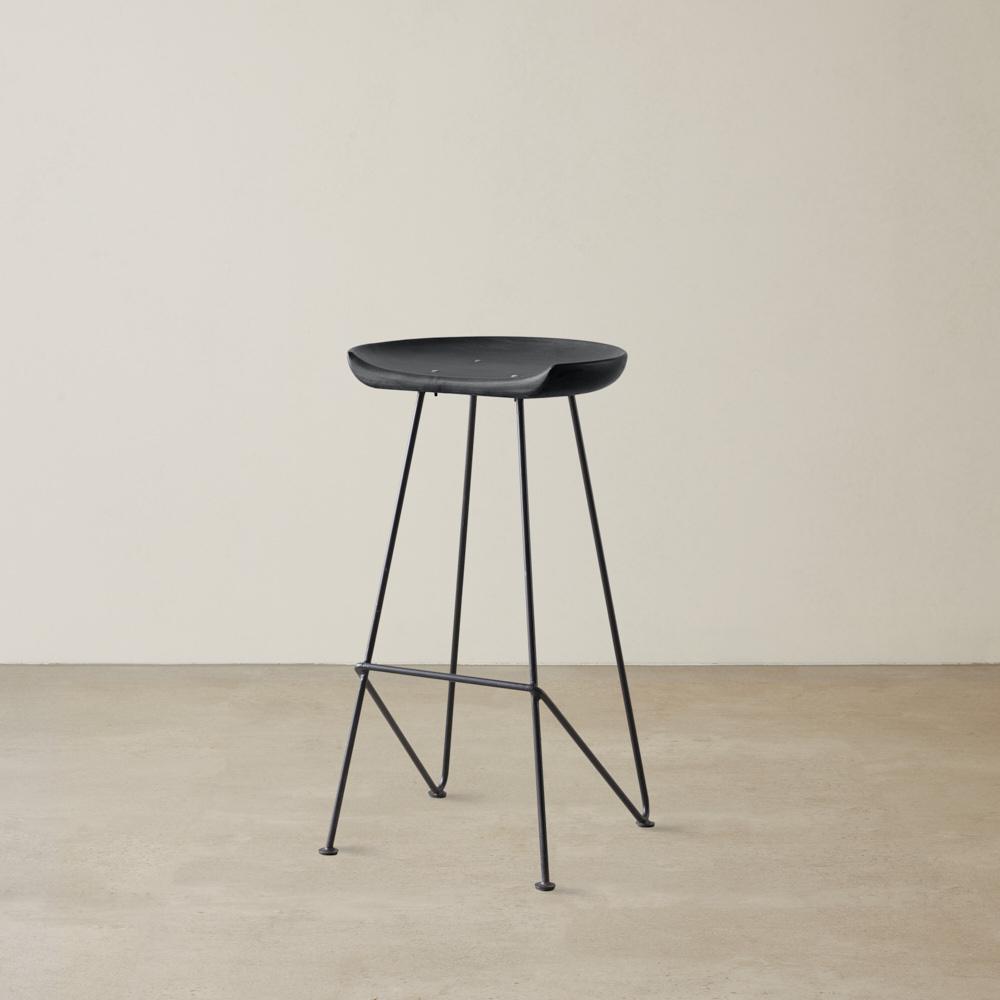Samba Black Acacia Wood Bar Stool 