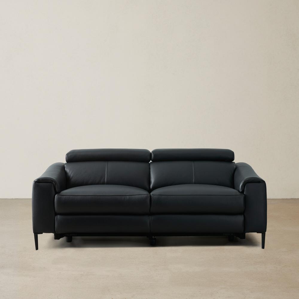 Bruce Black Leather 3-Seater Electric Recliner 