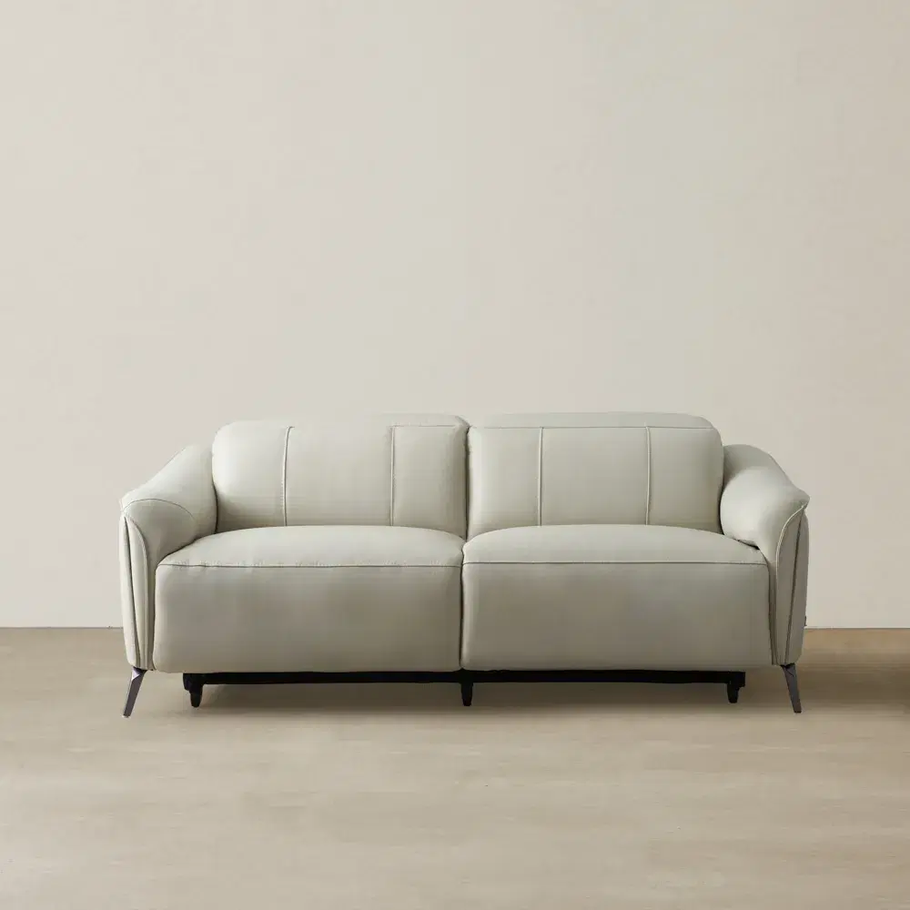 Carolina Cream Leather 2-Seater Electric Recliner 