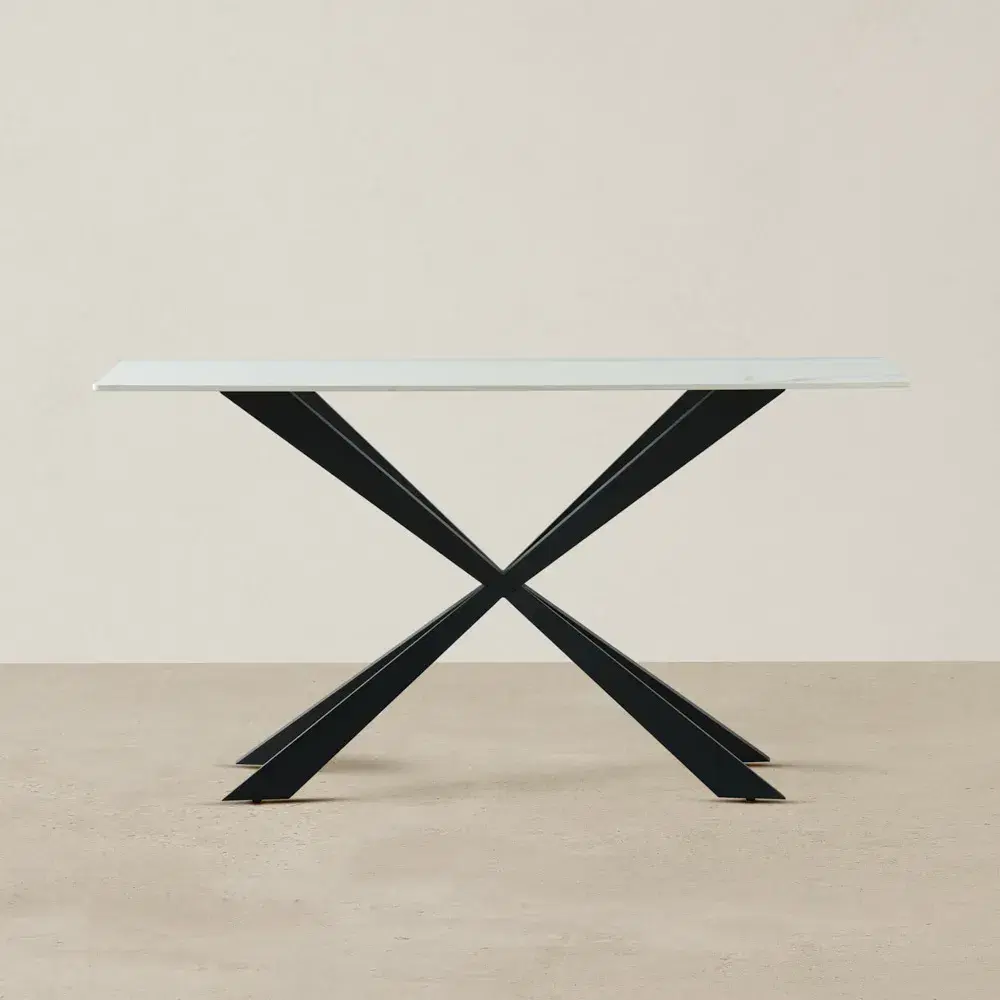 Lena White Sintered Stone Console Table