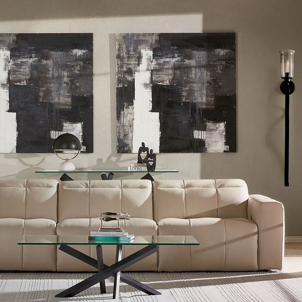 Lola Black Console Table - Glass Top