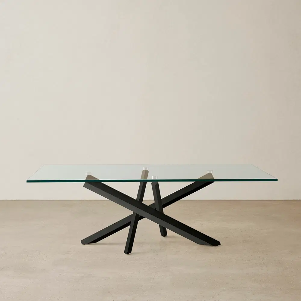 Lola Black Coffee Table  - Glass Top