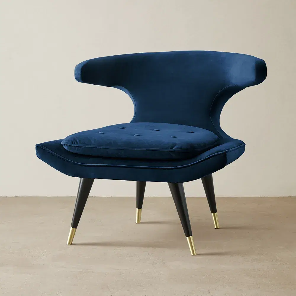 Tarrington Navy Blue Velvet Occasional Chair