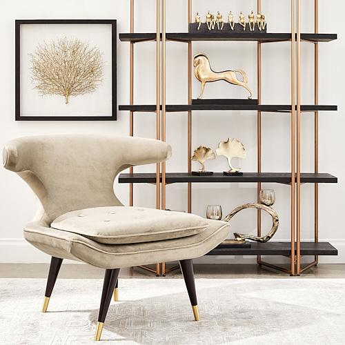 Tarrington Beige Velvet Occasional Chair