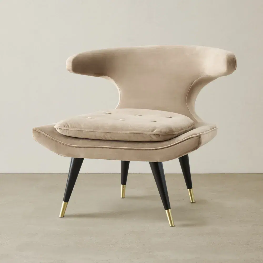 Tarrington Beige Velvet Occasional Chair