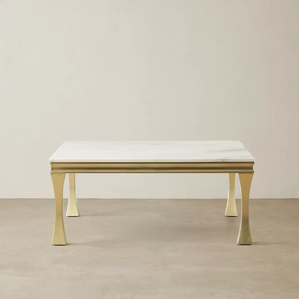 Melody Marble Coffee Table - Brushed Champagne Gold Legs