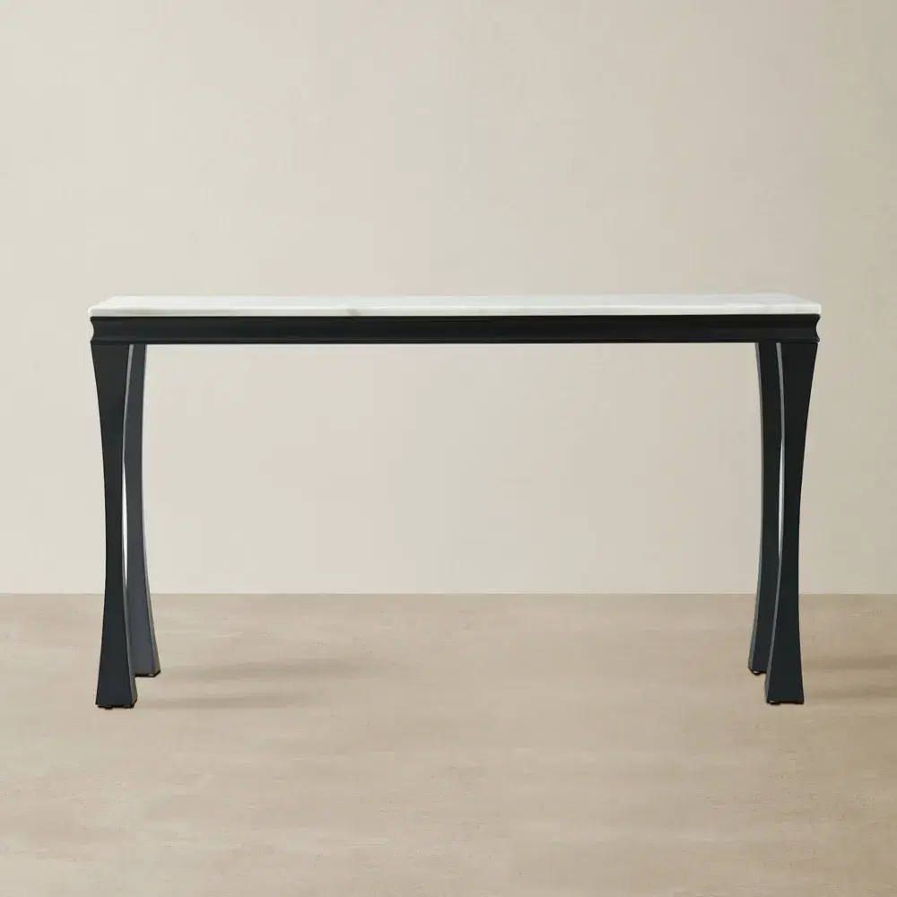 Melody Marble Console Table - Black Legs