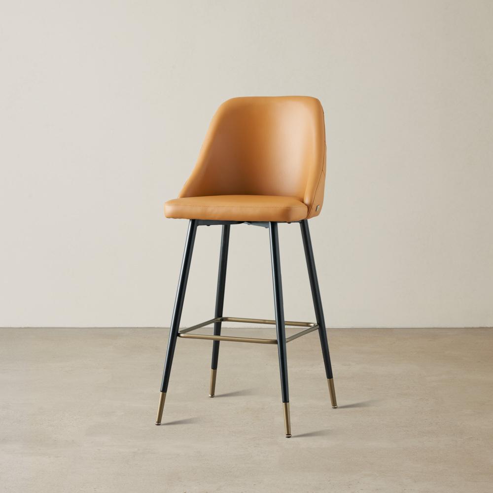 Winston III Autumn Brown Vegan Leather Bar Stool - 74cm