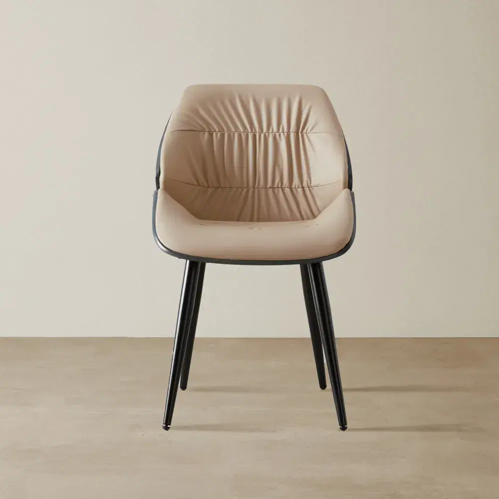 Draco Sand Beige Vegan Leather Dining Chair