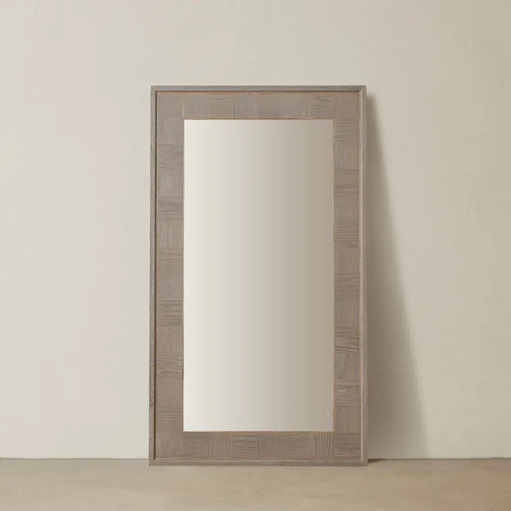 Kate Taupe Wooden Rectangle Mirror