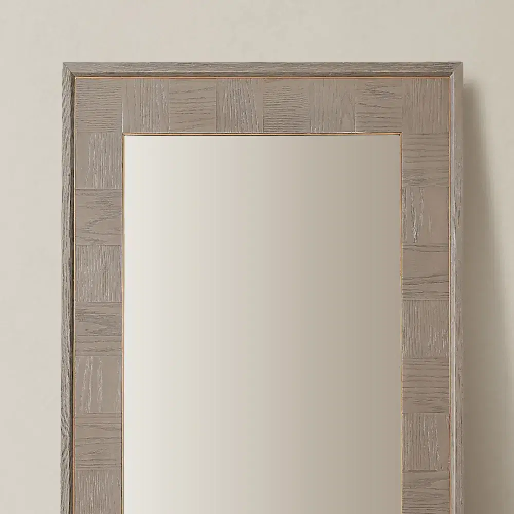 Kate Taupe Wooden Rectangle Mirror