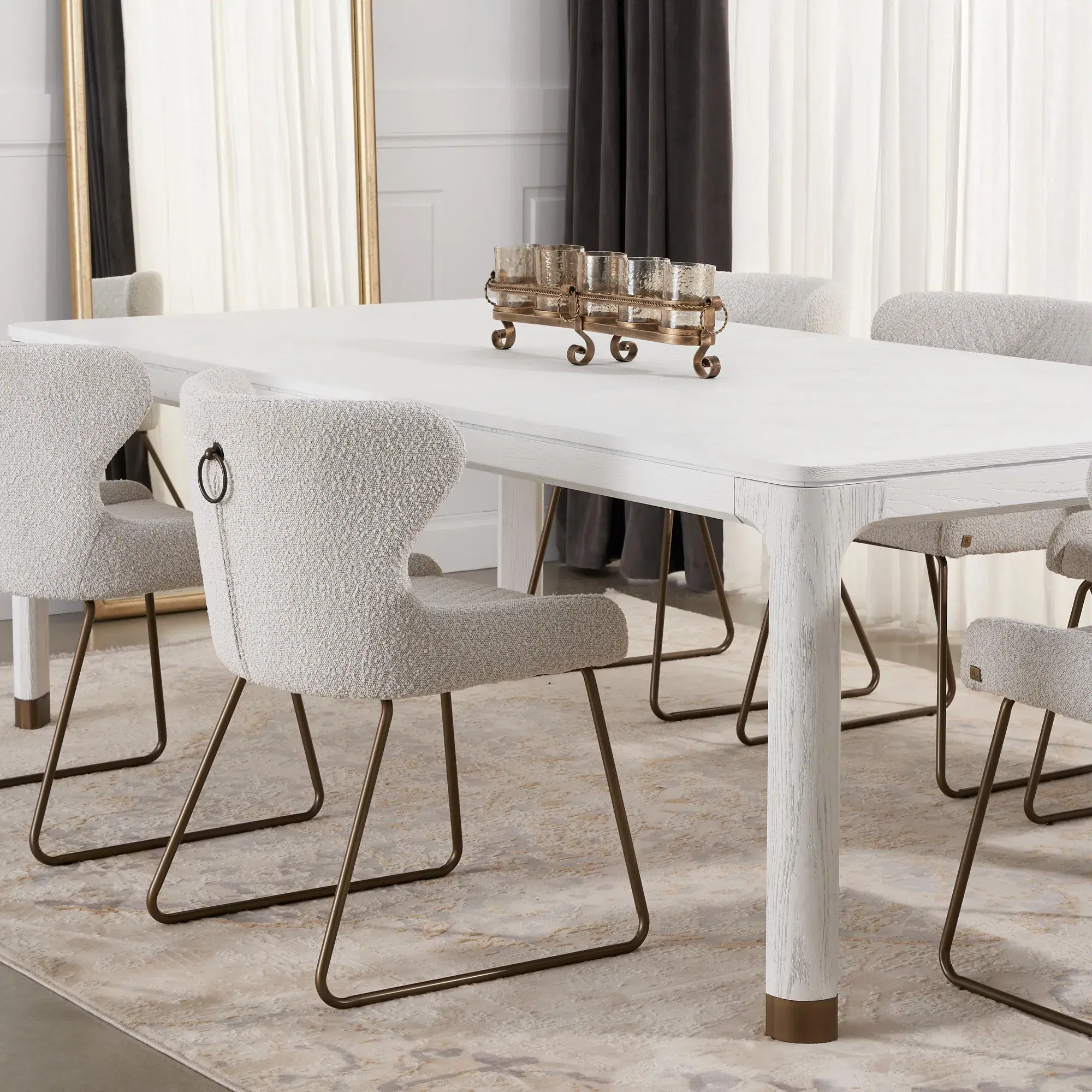 Greta White Wooden Dining Table