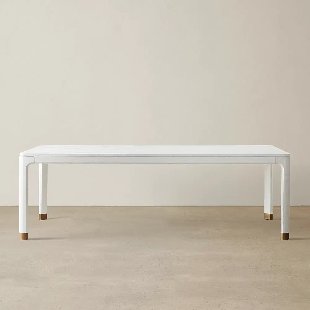 Greta White Wooden Dining Table