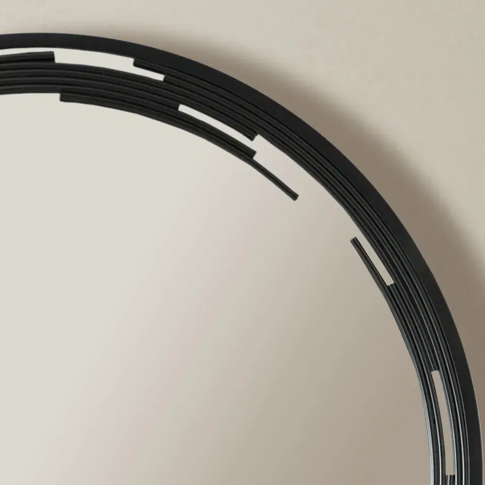 Jubilee Black Round Mirror