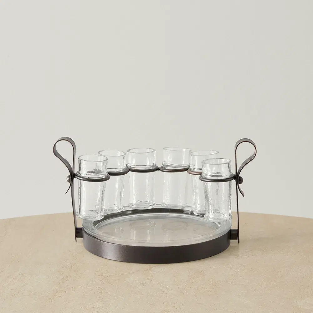 Alessandra Gilded Dark Bronze Metal Tequila Set