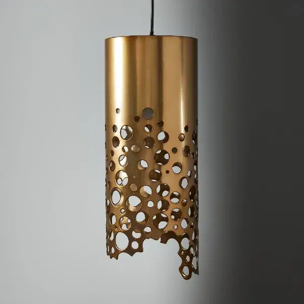 Marianna Satin Brass Metal Coral Pendant - Large